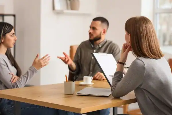 Image of couple access free mediation using family mediation voucher scheme Newport